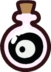 Lost and Found Co. Juju bottle icon used to illustrate the Juju and extra hint system.