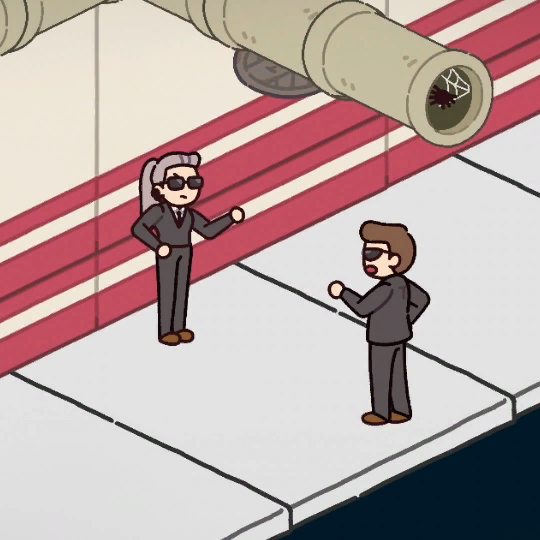 Lost and Found Co. stage artwork showing a crowded city street scene used for the hard-to-find items section.