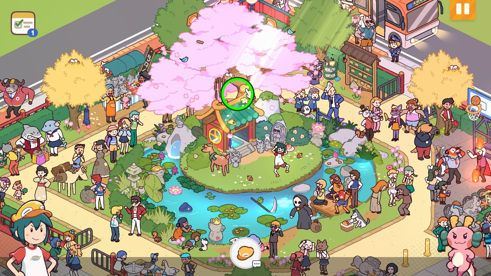 Ducky's Hat highlighted in the cherry blossom tree in Chapter 3
