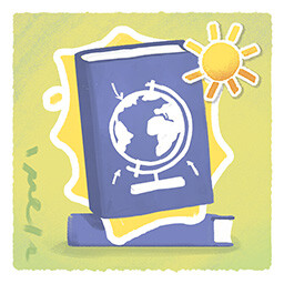 Tiny Bookshop achievement icon for World Traveller.