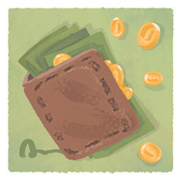 Tiny Bookshop achievement icon for Moneypants.